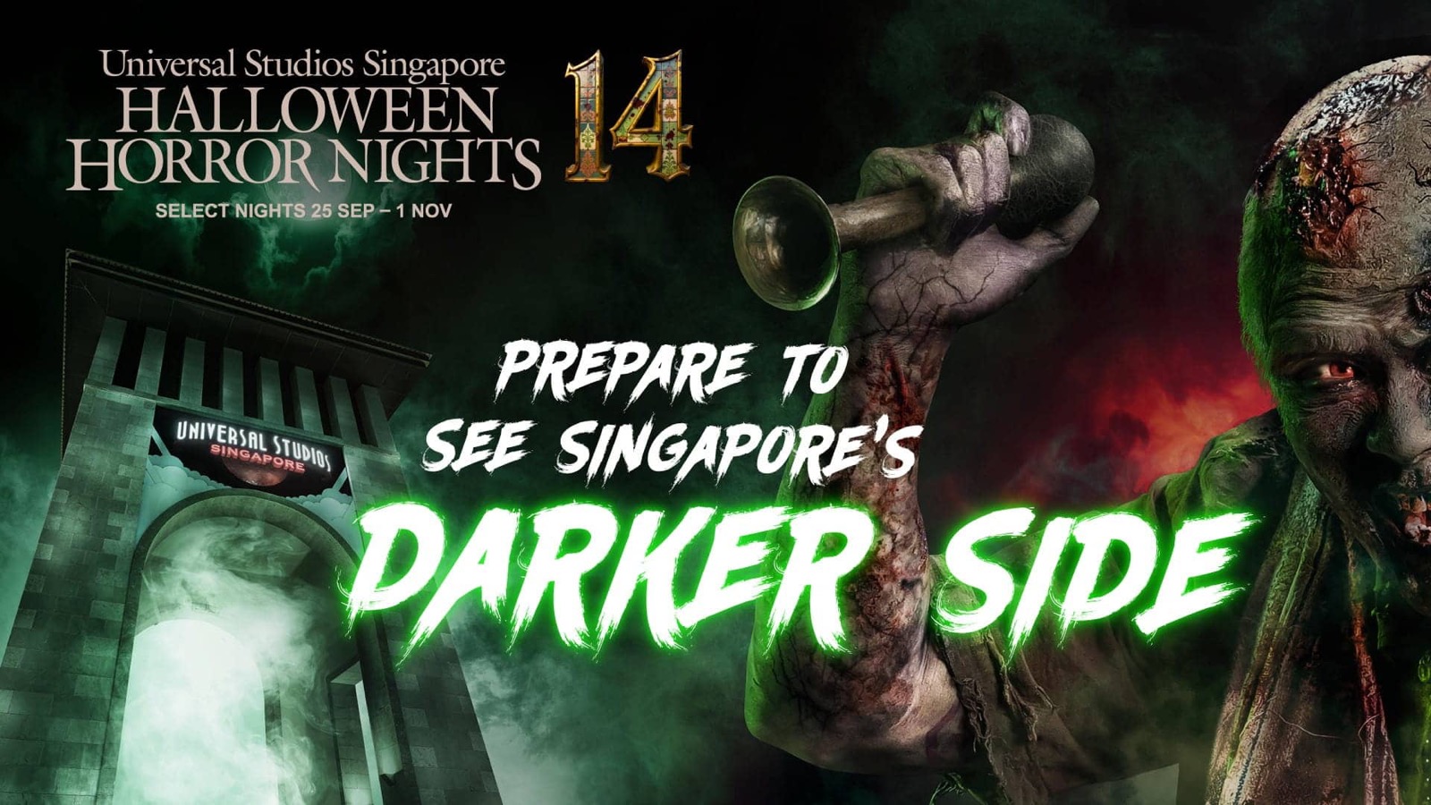 Halloween Horror Nights 14 key art for Universal Studios Singapore