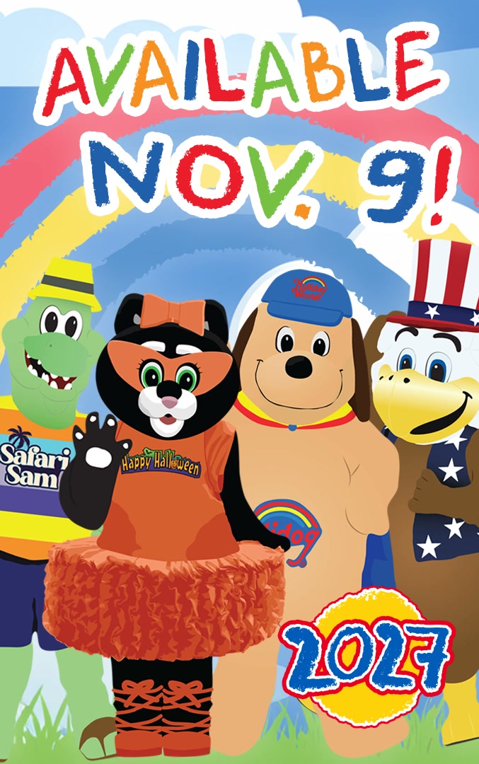 Holiday World 2027 free Pre-K Pass artwork marked available November 9