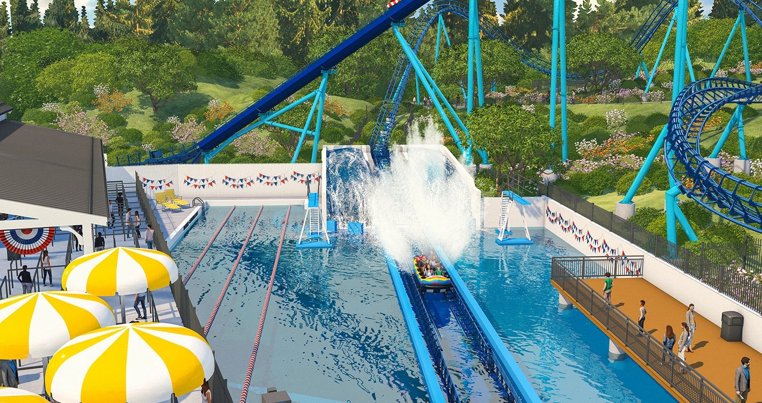 Official rendering of CANNONBALL! track through landscaping