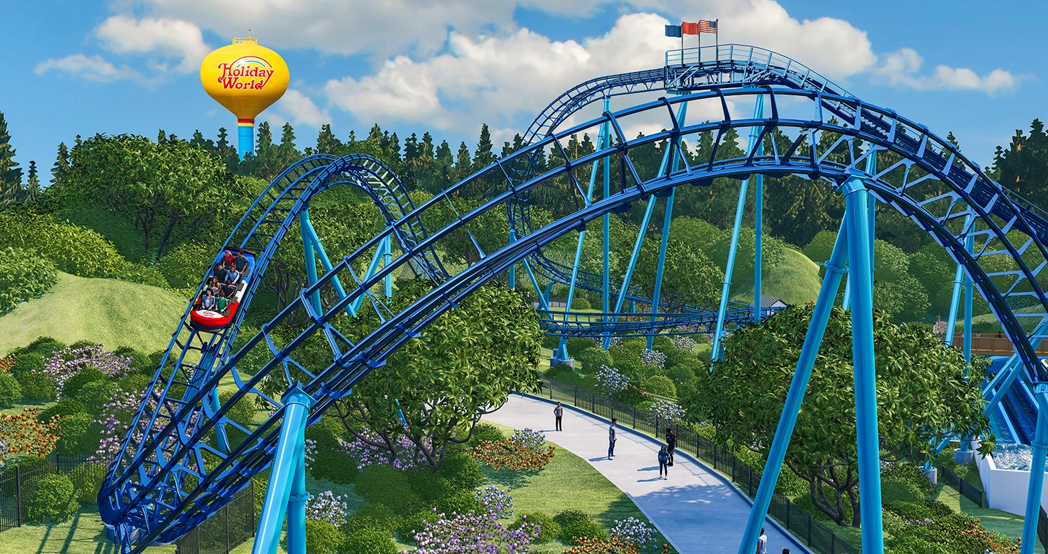 Official rendering of the CANNONBALL! track and landscape from a wide angle