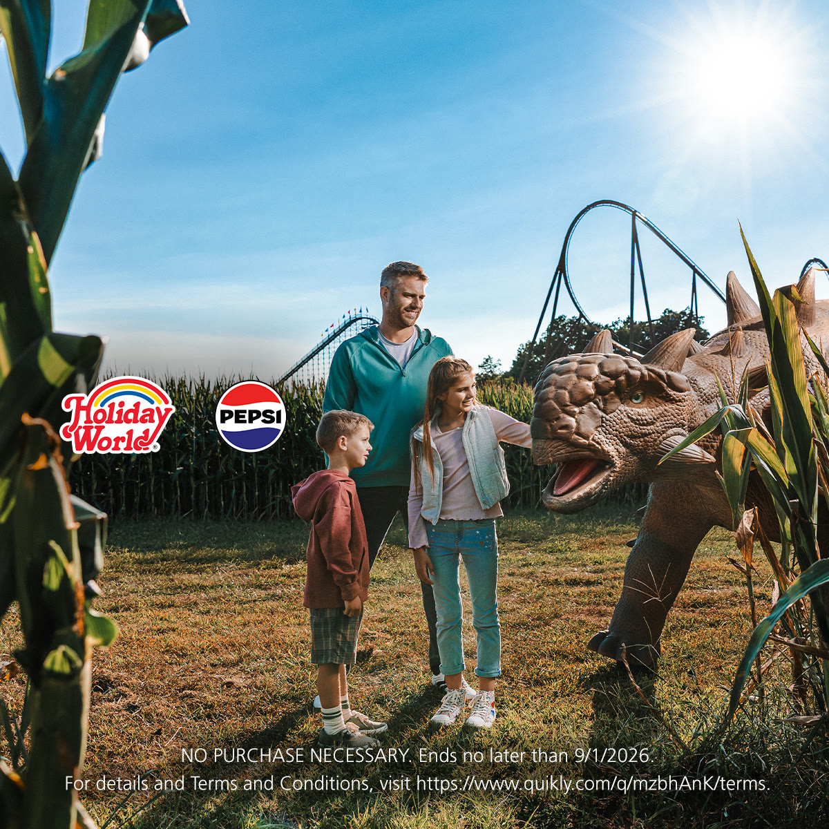 A family visits the corn maze at Holiday World during Happy Halloween Weekends