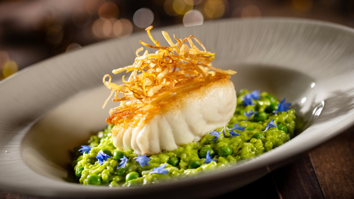 Pan-roasted halibut from The Hollywood Brown Derby at Disney's Hollywood Studios