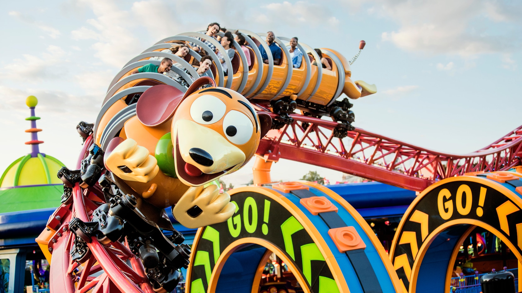 Slinky Dog Dash coaster train at Disney's Hollywood Studios