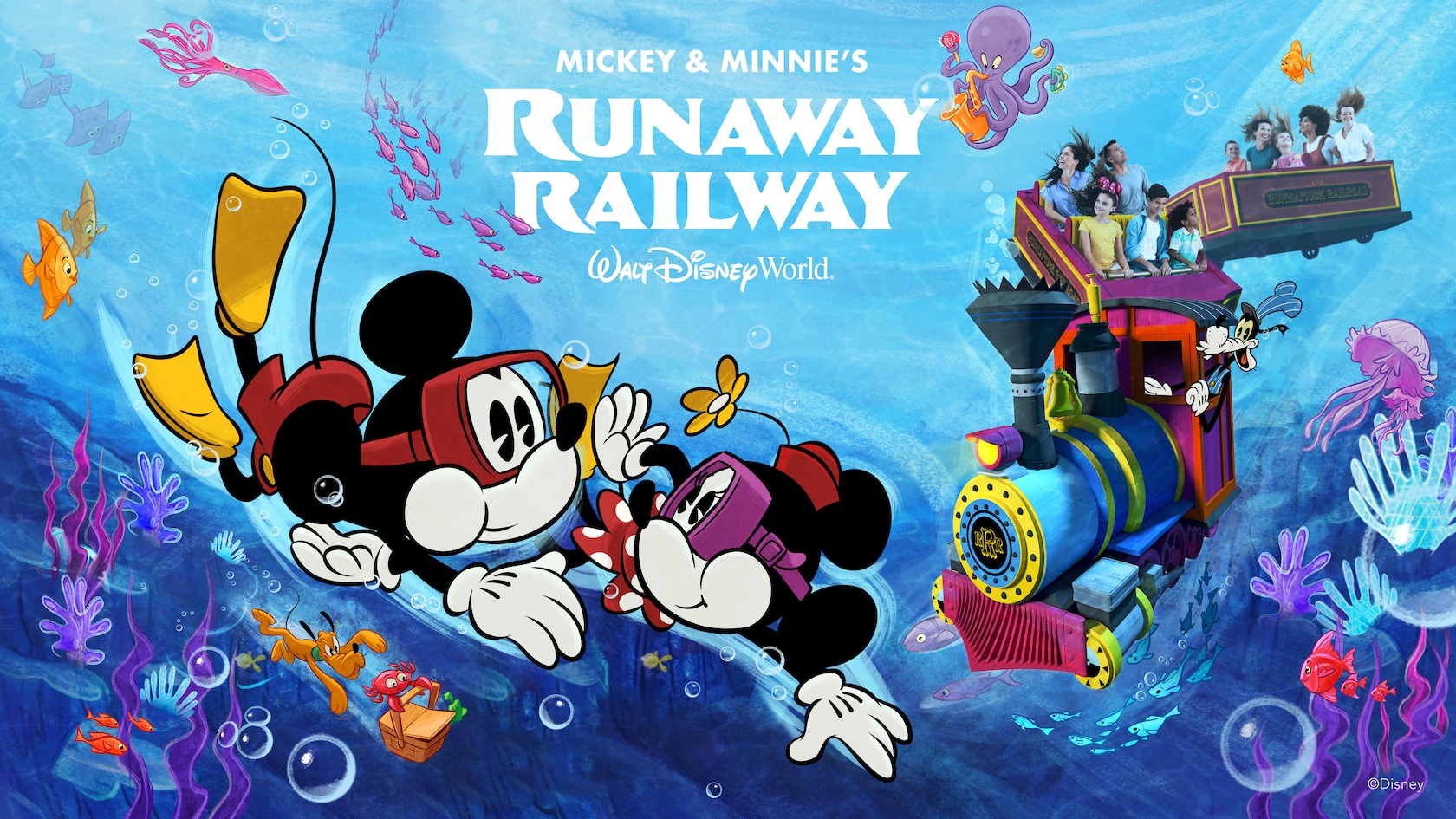 Mickey and Minnie's Runaway Railway ride scene at Disney's Hollywood Studios