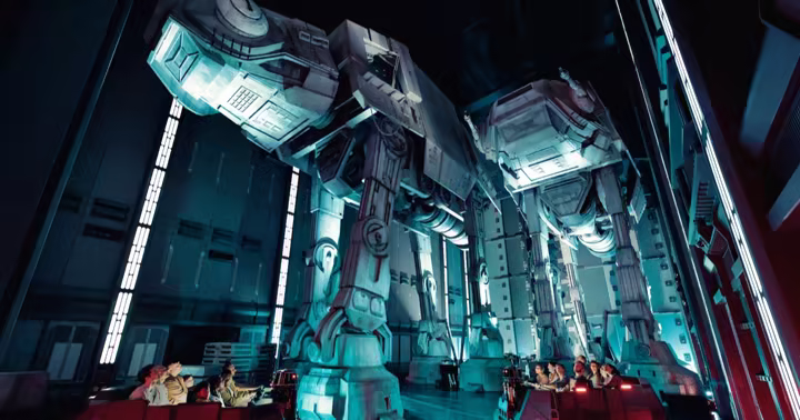 Star Wars: Rise of the Resistance ride vehicles at Disneyland