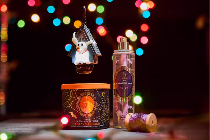 Nightmare Before Christmas Bath & Body Works collection with Jack and Sally products