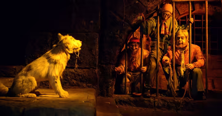 Pirates of the Caribbean attraction scene at Disneyland