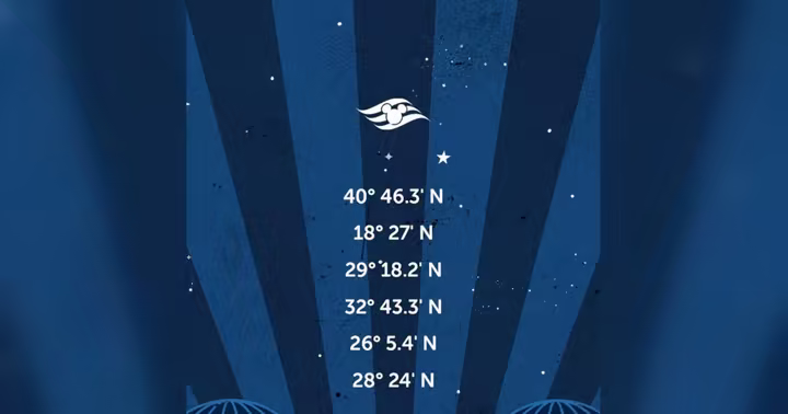 Disney Cruise Line teaser graphic listing six northern coordinates