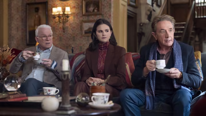 First-look image of Charles, Mabel, and Oliver in Only Murders in the Building Season 6