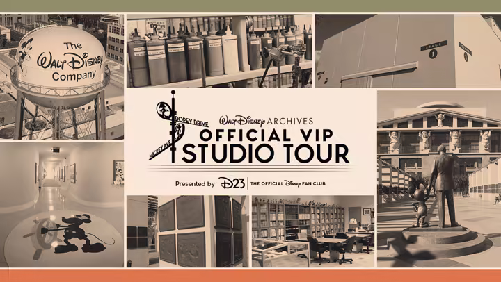 Official D23 graphic for The Walt Disney Studios Walking Tour in October 2026