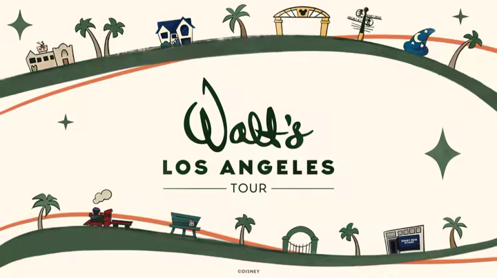 D23 graphic for Walt’s Los Angeles Tour presented by the Walt Disney Archives on October 15, 2026