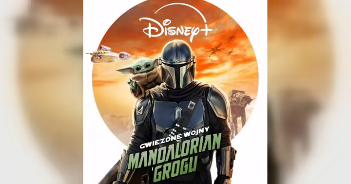 The Mandalorian and Grogu on official Disney+ Poland key art