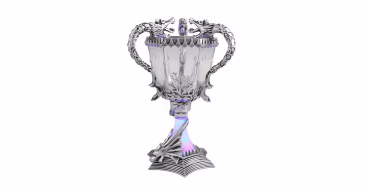 Triwizard Cup collectible with a light-up stem from Shop Universal