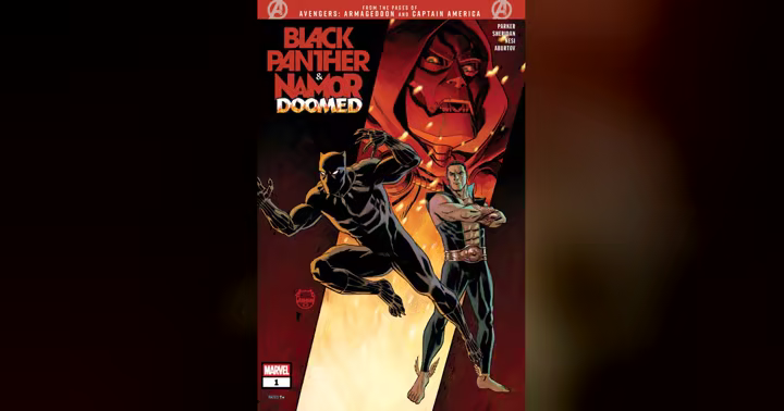 Black Panther and Namor on the cover of Marvel's Doomed comic