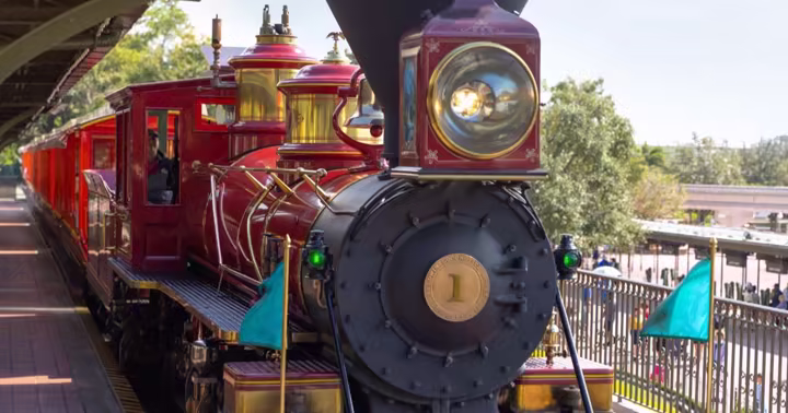 Walt Disney World Railroad locomotive at the Main Street station