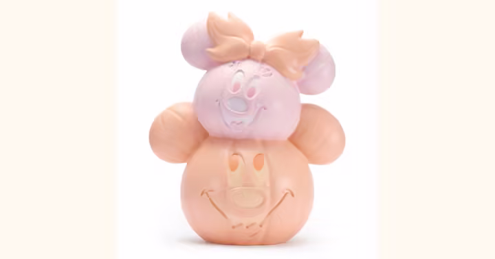 Mickey and Minnie joined pastel jack-o'-lantern light-up decor from Disney Store