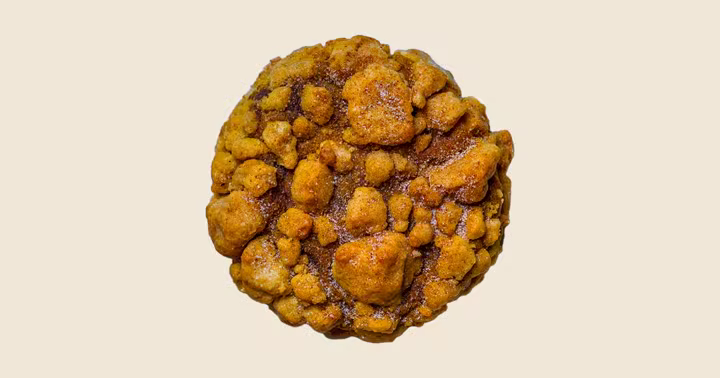 Gideon’s Bakehouse Pumpkin Bread Chocolate Crumb cookie with pumpkin-spiced crumbs