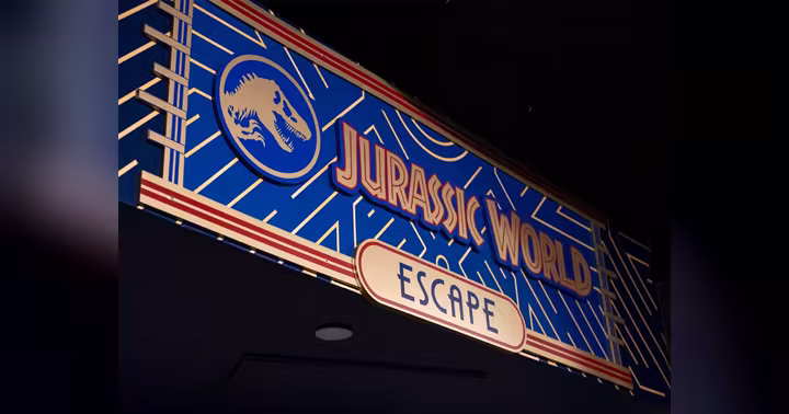 Jurassic World Escape entrance at Universal's Great Movie Escape in CityWalk