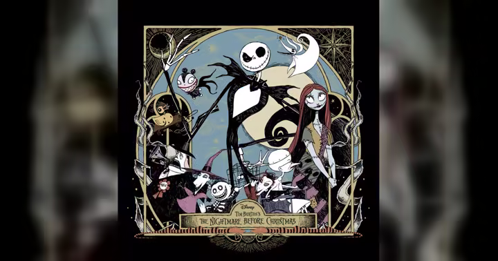 Tim Burton's The Nightmare Before Christmas 2026 collection artwork with Jack Skellington and Sally