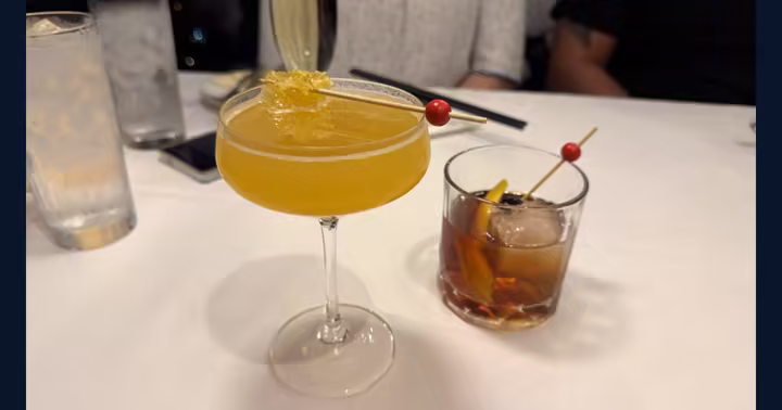 Honeycomb Fizz and Maple Bourbon Old-Fashioned at California Grill