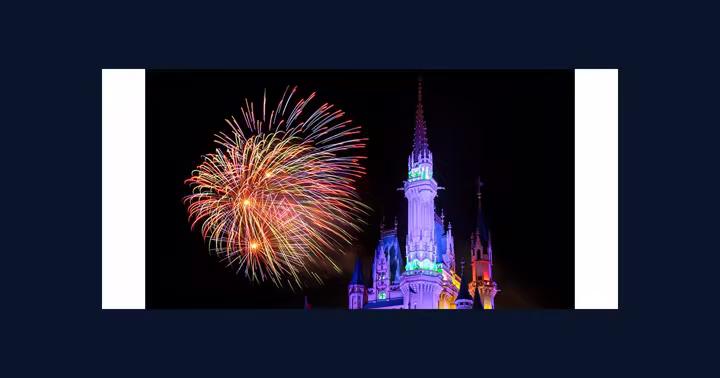Sky Full of Colors fireworks above Tokyo Disneyland