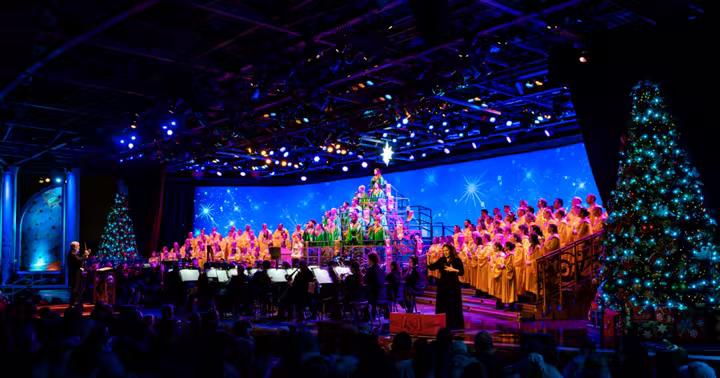 Candlelight Processional choir and orchestra perform at EPCOT