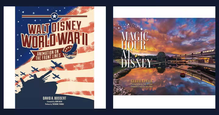 Covers of Walt Disney World War II: Animation on the Front Lines and Magic Hour at Disney from Old Mill Press