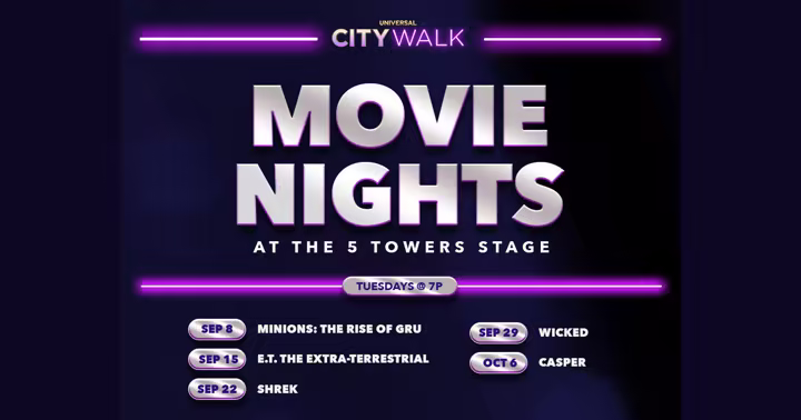 Four Free Movie Nights Remain at Universal CityWalk Hollywood Through October 6