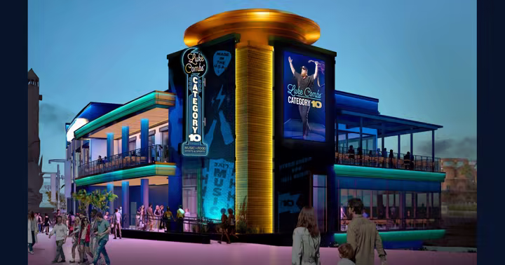 Official concept art for Luke Combs’ Category 10 venue at Universal CityWalk Orlando