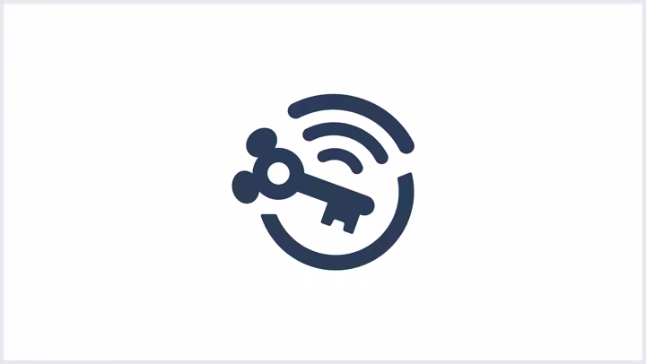 Disney digital room key symbol with a Mickey-shaped key and wireless signal