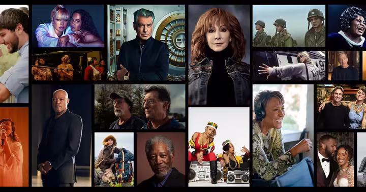 A collage of programs and talent from A+E Global Media brands