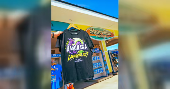 Black Bakunawa Launching 2027 shirt outside Shoreline Trading Company