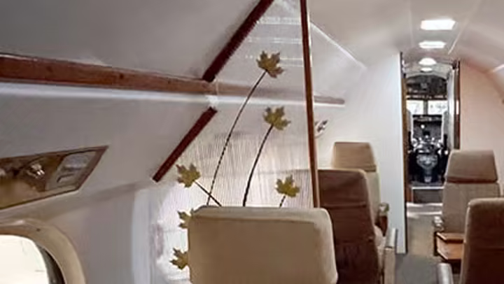 Restored interior of Walt Disney's company plane The Mouse