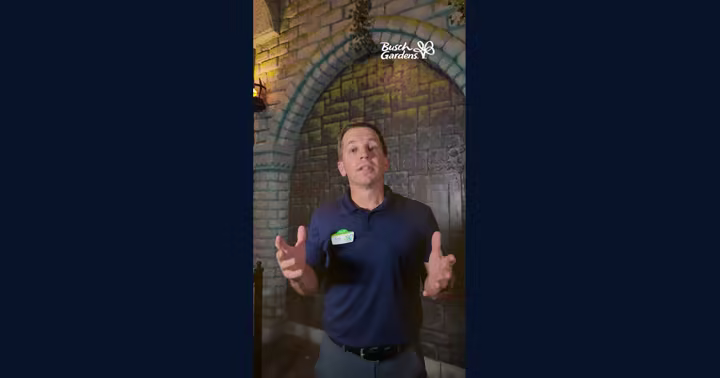 Busch Gardens Williamsburg representative in the official Corkscrew Hill return announcement video