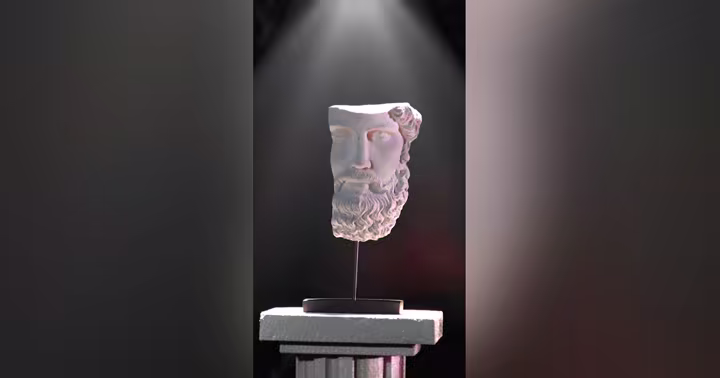 A cursed artifact stands on a pedestal in a dark museum display at Busch Gardens Williamsburg