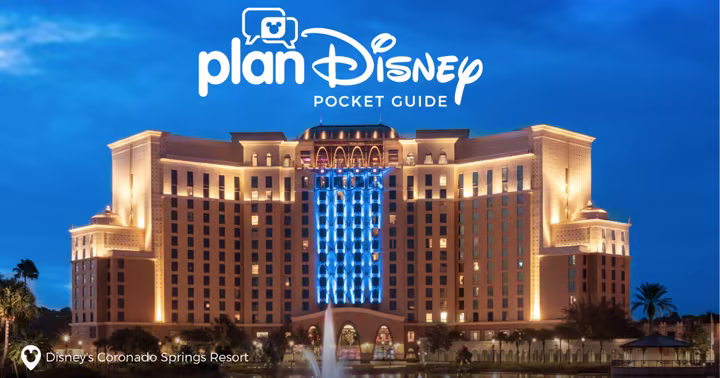 Gran Destino Tower at Disney's Coronado Springs Resort beneath planDisney Pocket Guide artwork