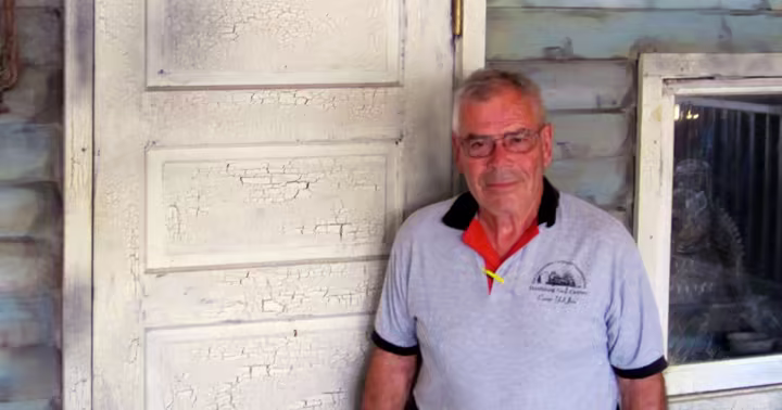 Dick Knoebel standing outside Black Diamond at Knoebels