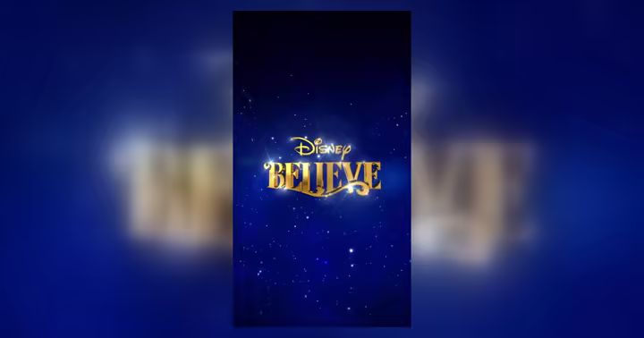Disney Believe logo on a field of blue stars