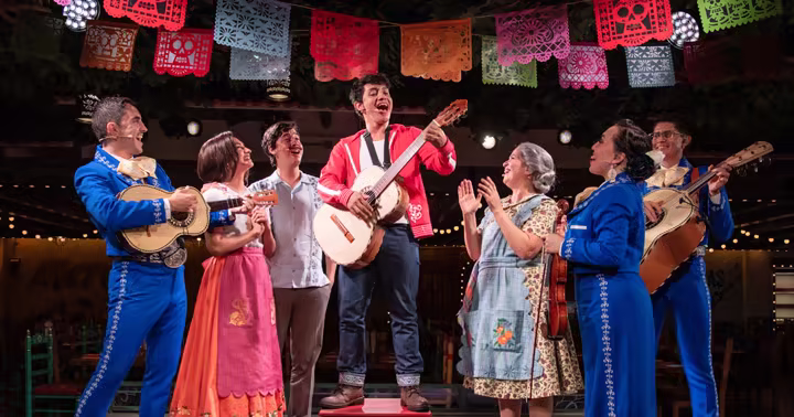 Performers at Plaza de Coco aboard the Disney Treasure