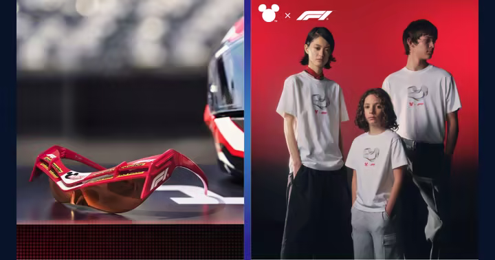 Disney and Formula 1 Fuel the Magic race season artwork with Mickey Mouse and Formula 1 cars