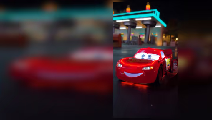 Lightning McQueen popcorn bucket in an official Disney Parks video still