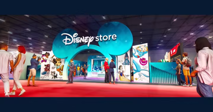 Concept art for the Disney Store booth at D23 2026