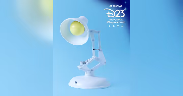 Pixar Lamp collectible displayed for Disney Store's D23 online sale
