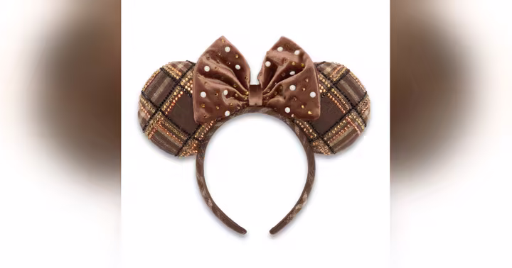 Minnie Mouse plaid ear headband from the Disney Fall Girl collection
