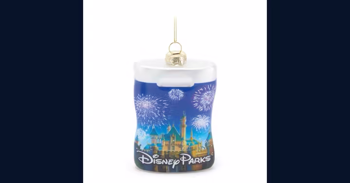Disney Parks shopping bag glass ornament from Disney Store
