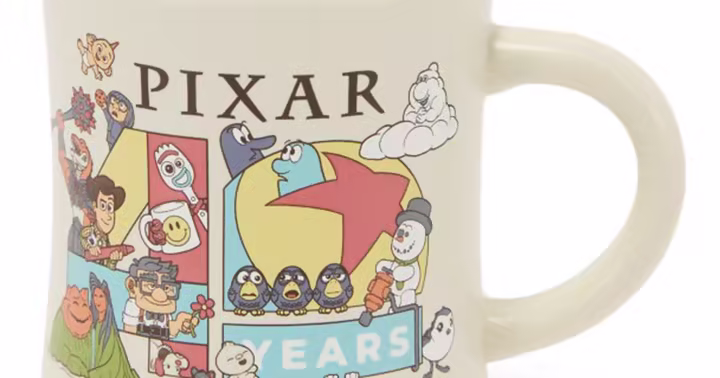 Pixar 40th anniversary merchandise artwork from Disney Store