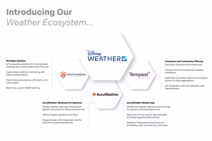 Disney Weather Check and AccuWeather weather-monitoring ecosystem artwork
