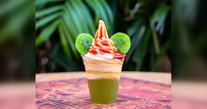 Hoa Aloha Float with pineapple DOLE Whip, chamoy and candied kiwi at Disneyland