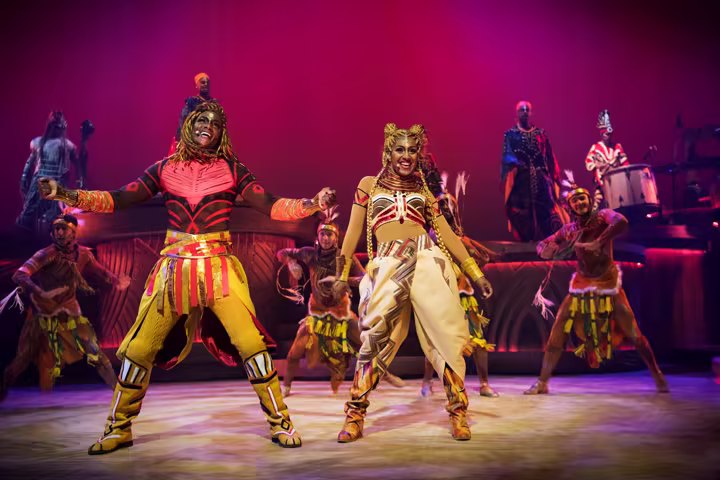The Lion King: Rhythms of the Pride Lands performers in an official Disneyland Paris photo