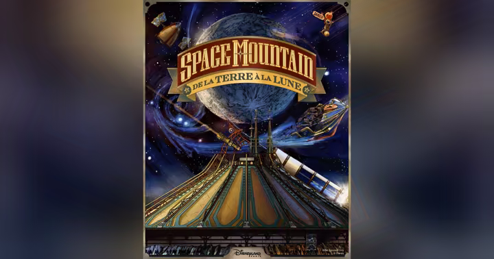 Disneyland Paris concept art for Space Mountain - De la Terre a la Lune